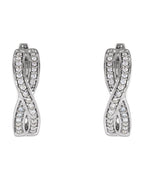 Brinco de Aro Infinito Cravejado em Ouro 14k com Diamantes Naturais