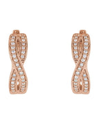Brinco de Aro Infinito Cravejado em Ouro 14k com Diamantes Naturais