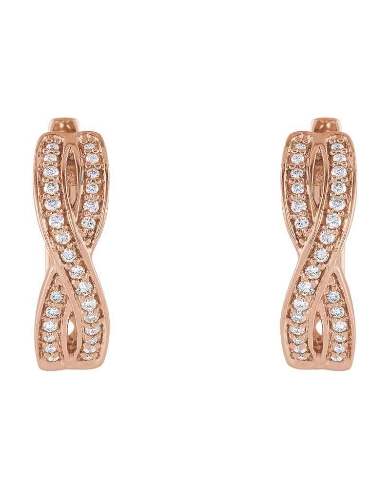Brinco de Aro Infinito Cravejado em Ouro 14k com Diamantes Naturais