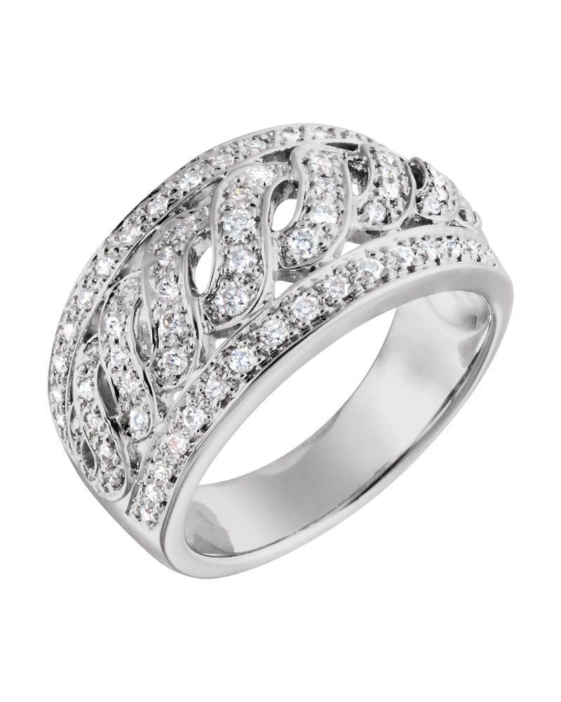 Anel Infinito Cravejado em Ouro 14k com Diamantes Naturais – Modelo 5