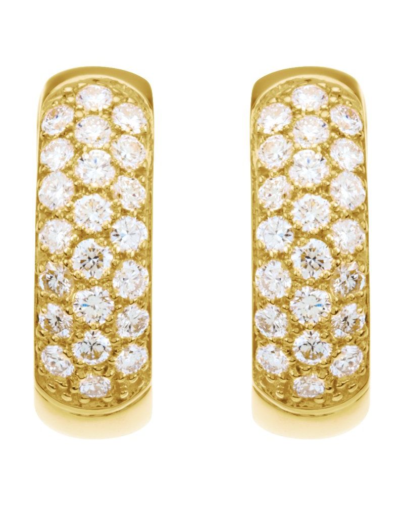 Brinco de Aro Pavê em Ouro 14k com Diamantes de Laboratório