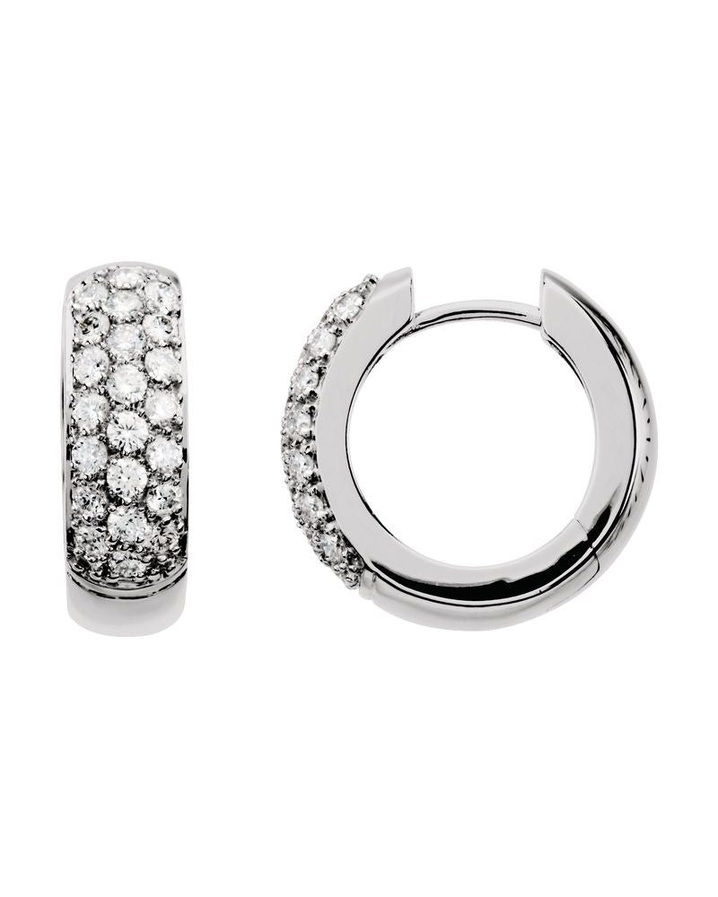 Brinco de Aro Pavê em Ouro 14k com Diamantes de Laboratório