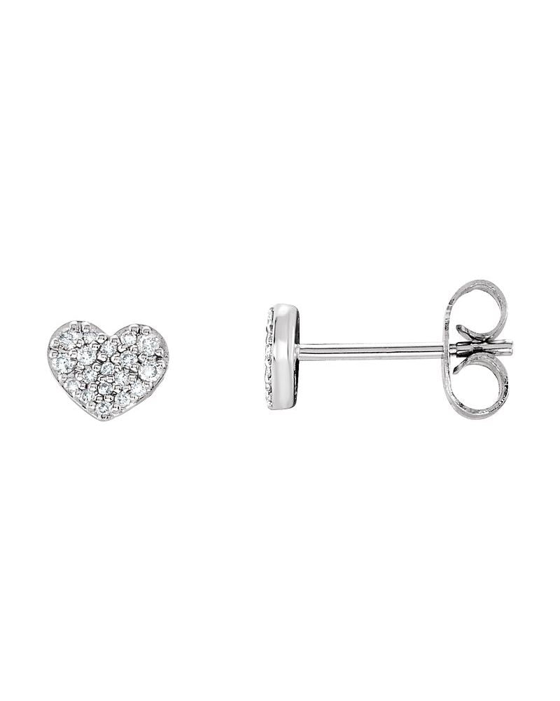 Brinco Cluster Coração em Ouro 14k com Diamantes Naturais – Modelo 2