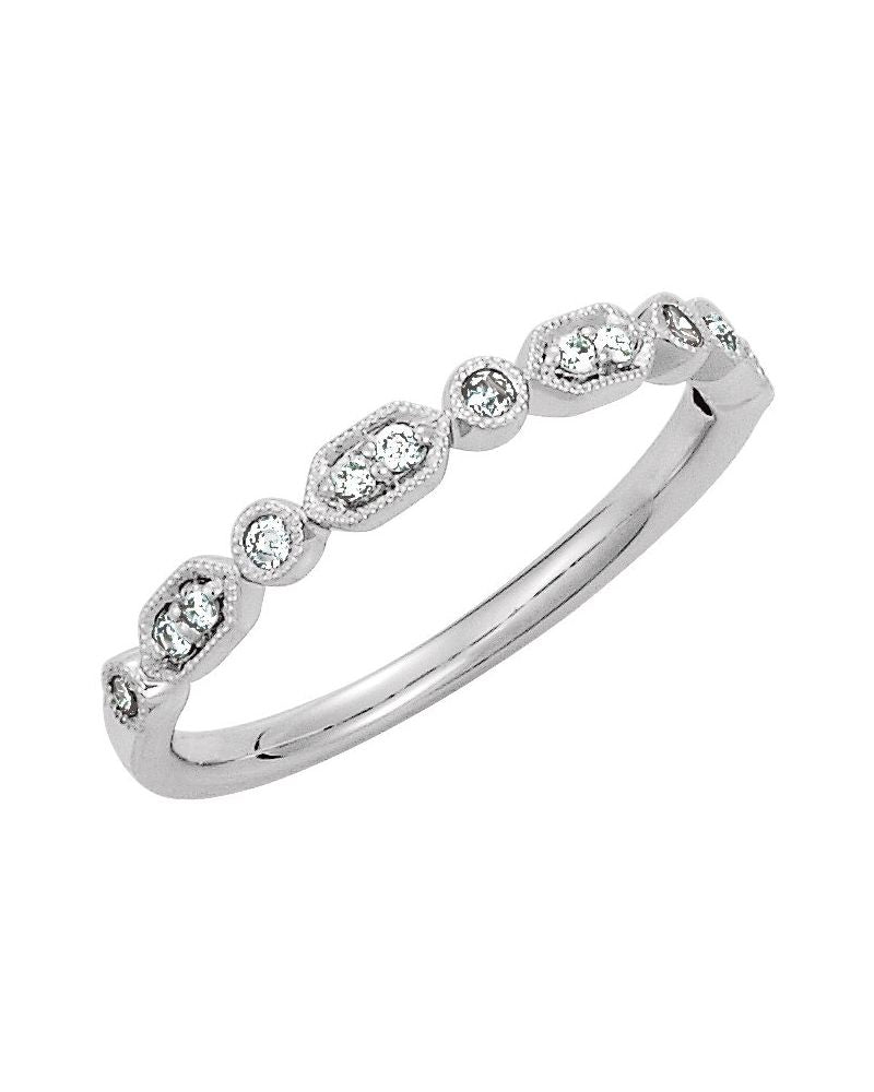 Anel Cravejado Empilhável em Ouro 14k com Diamantes Naturais – Modelo 10