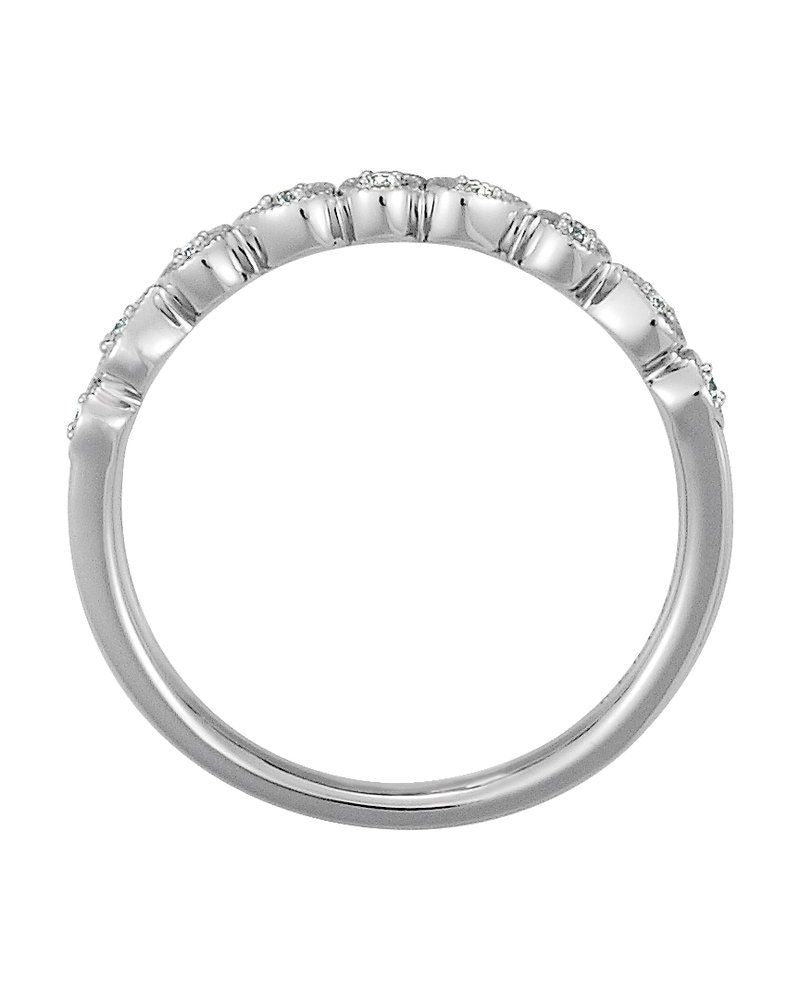Anel Vintage Empilhável em Ouro 14k com Diamantes Naturais