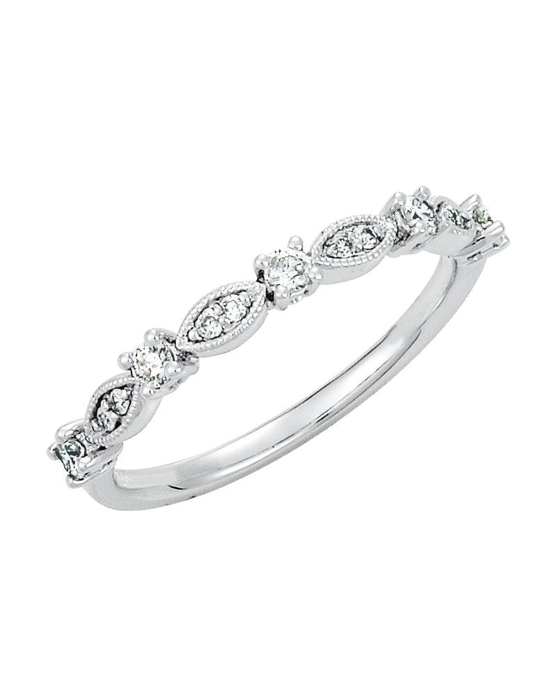 Anel Empilhável em Ouro 14k com Diamantes Naturais – Modelo 32