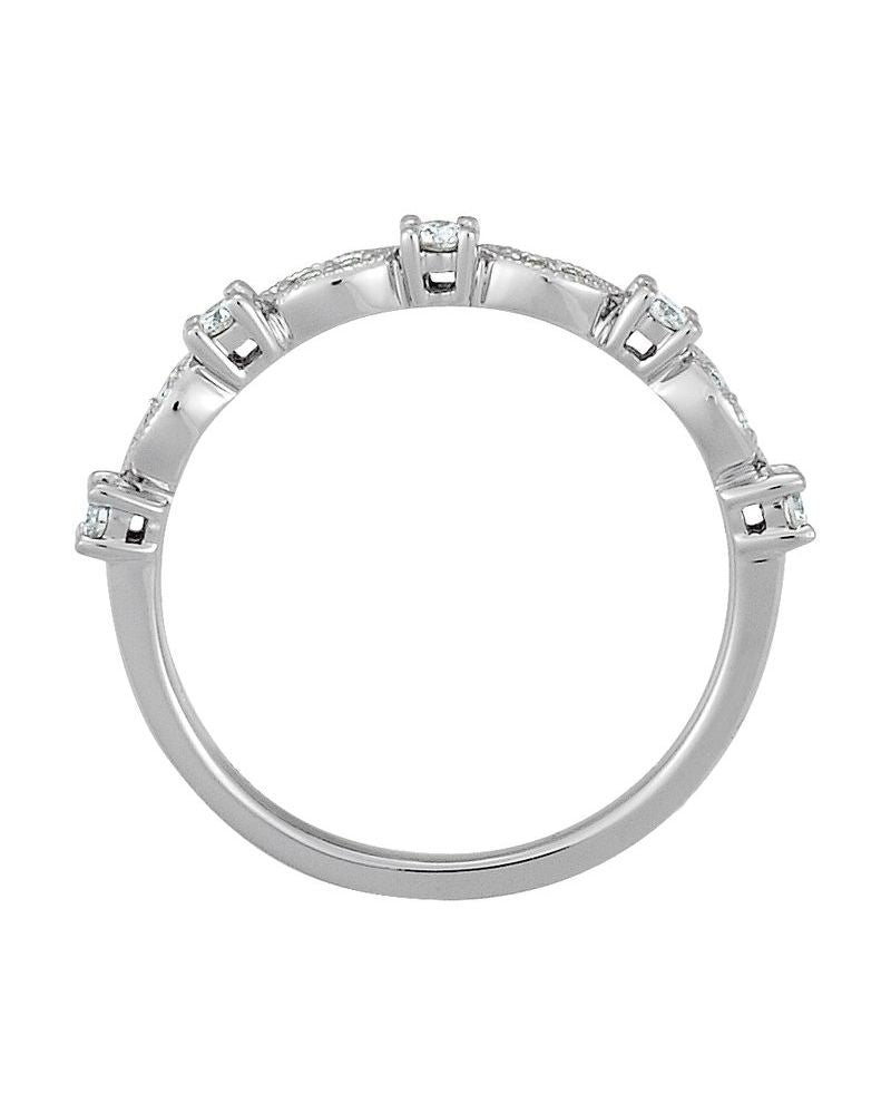 Anel Empilhável em Ouro 14k com Diamantes Naturais – Modelo 32