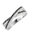 Anel Entrelaçado em Ouro 14k com Diamantes Negros – Modelo 2