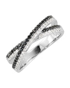 Anel Entrelaçado em Ouro 14k com Diamantes Negros – Modelo 2