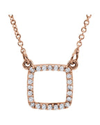 Colar Quadrado em Ouro 14k com Diamantes Naturais