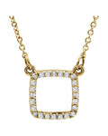 Colar Quadrado em Ouro 14k com Diamantes Naturais