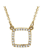 Colar Quadrado em Ouro 14k com Diamantes Naturais