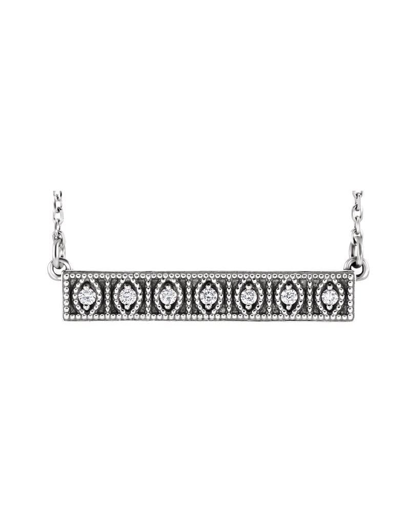 Colar Barra Cravejado em Ouro 14k com Diamantes Naturais – Modelo 14