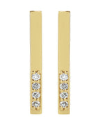 Brinco Barra Cravejado em Ouro 14k com Diamantes Naturais – Modelo 7