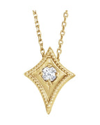 Colar Solitário em Ouro 14k com Diamantes Naturais – Modelo 20