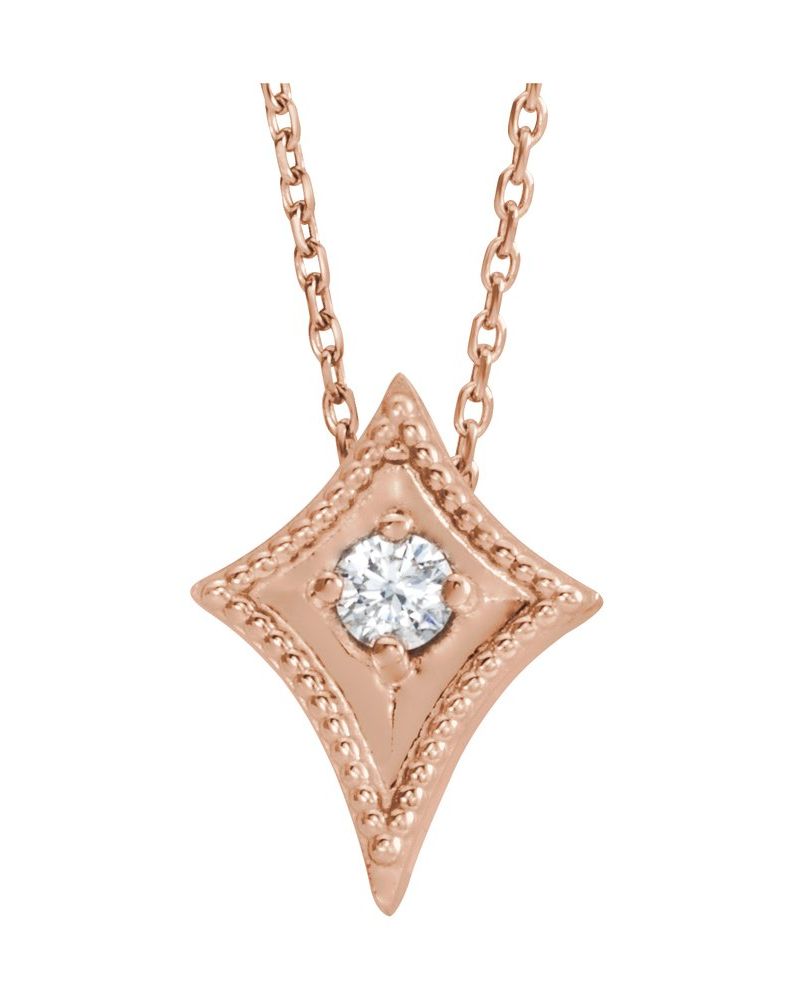 Colar Solitário em Ouro 14k com Diamantes Naturais – Modelo 20