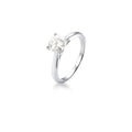 Anel de Prata 925 Solitário Pedra Moissanite 6.5mm