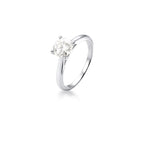 Anel de Prata 925 Solitário Pedra Moissanite 6.5mm