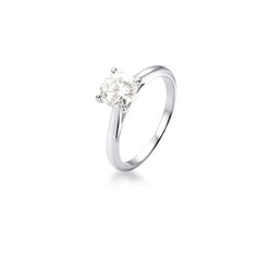 Anel de Prata 925 Solitário Pedra Moissanite 6.5mm