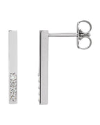 Brinco Barra Cravejado em Ouro 14k com Diamantes Naturais – Modelo 7