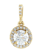 Pingente Halo em Ouro 14k com Diamantes de Laboratório – Modelo 2