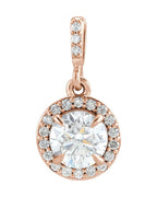 Pingente Halo em Ouro 14k com Diamantes de Laboratório – Modelo 2
