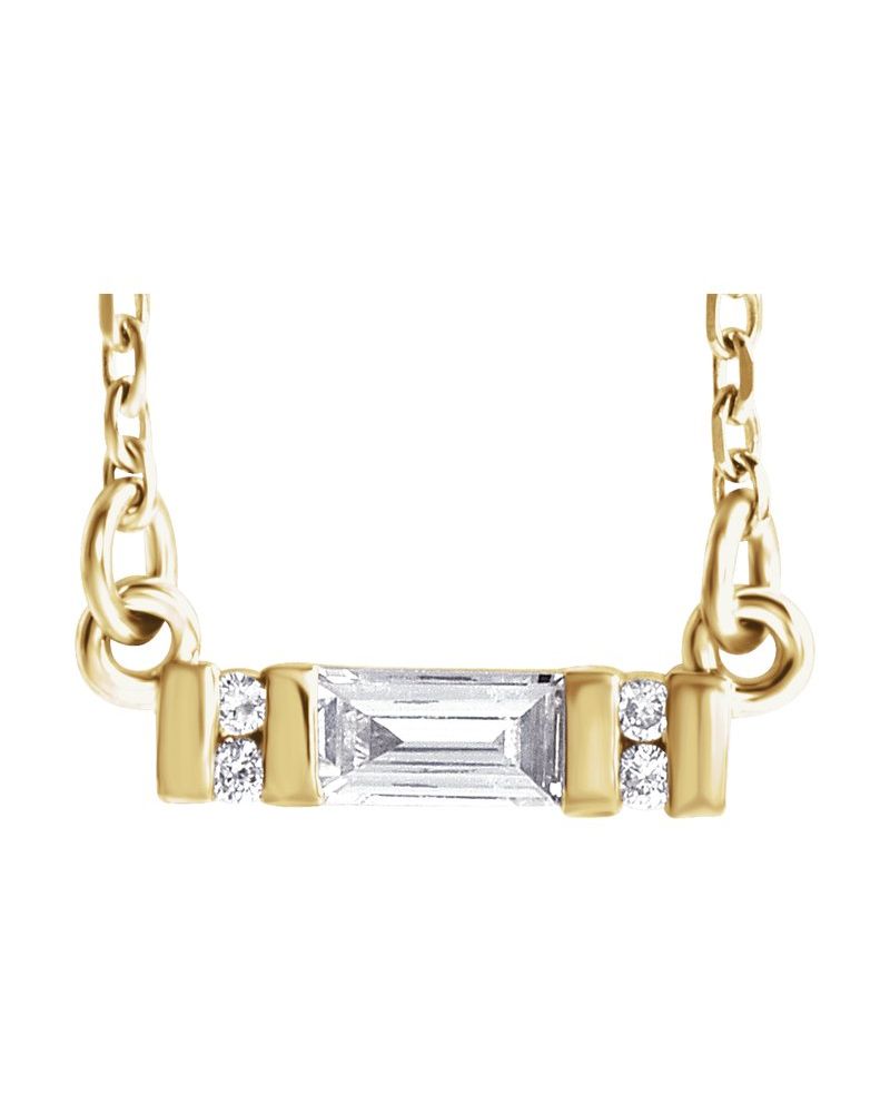 Colar Barra Cravejado em Ouro 14k com Diamantes Naturais – Modelo 13
