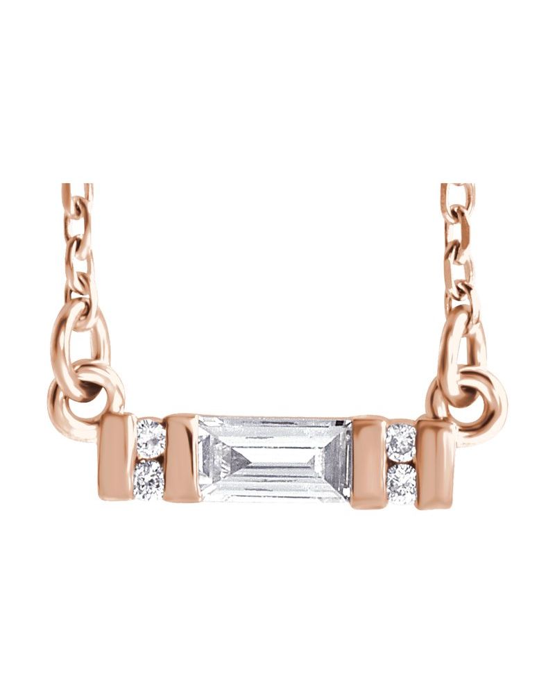 Colar Barra Cravejado em Ouro 14k com Diamantes Naturais – Modelo 13