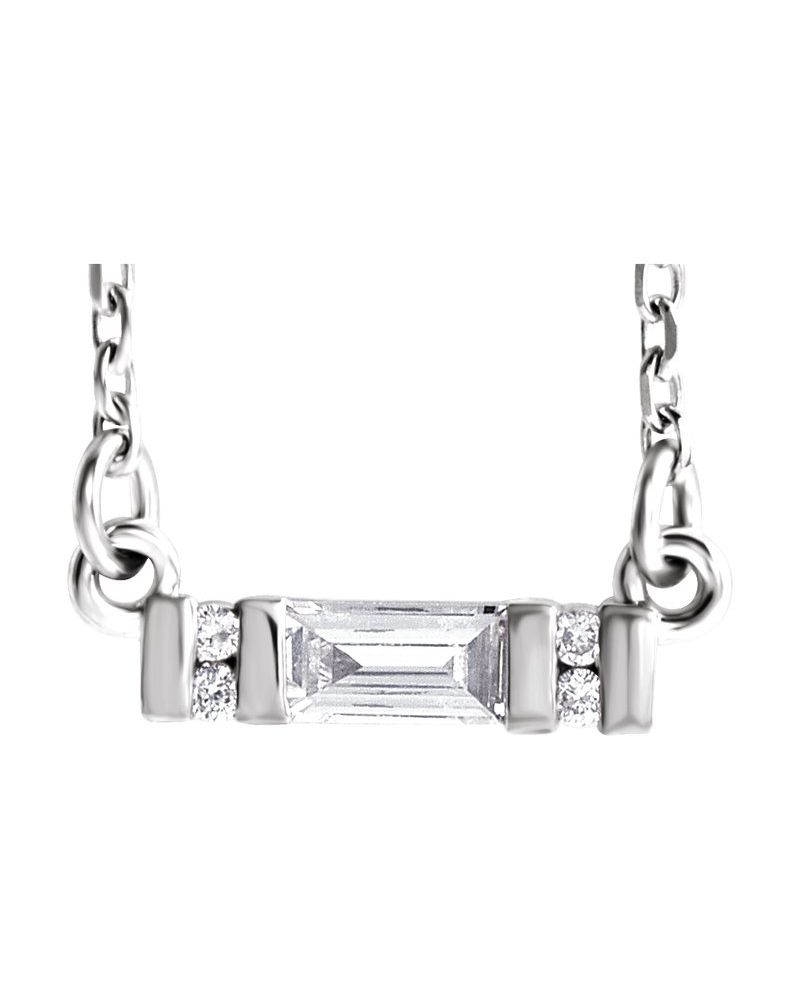 Colar Barra Cravejado em Ouro 14k com Diamantes Naturais – Modelo 13
