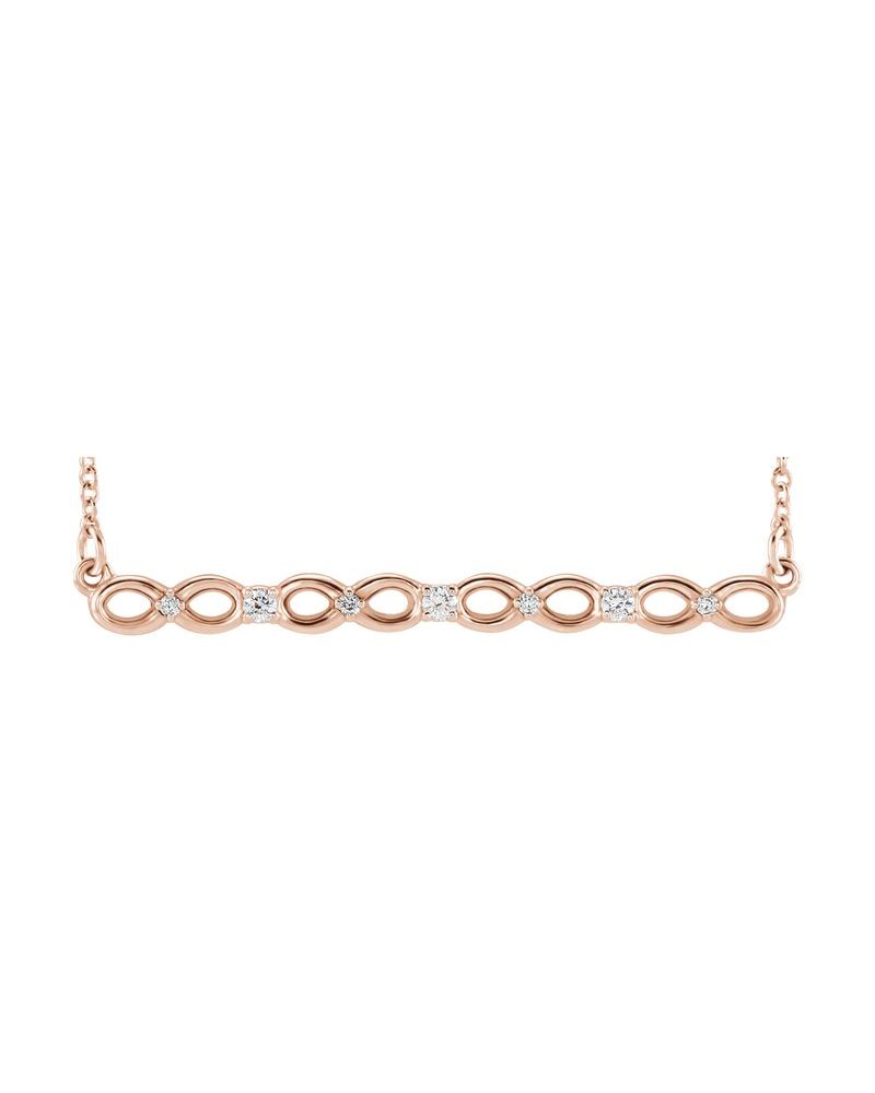 Colar Infinito Barra em Ouro 14k com Diamantes Naturais – Modelo 2