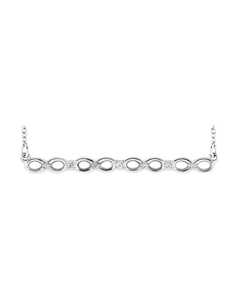 Colar Infinito Barra em Ouro 14k com Diamantes Naturais – Modelo 2