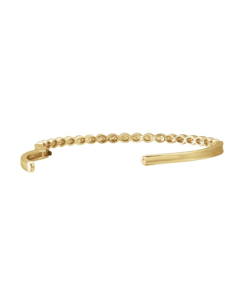 Bracelete Rígido Infinito Empilhável em Ouro 14k com Diamantes Naturais