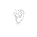 Anel de Prata 925 em Cristal Retangular