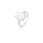 Anel de Prata 925 em Cristal Retangular