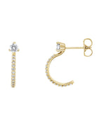 Brinco Meia Argola Cravejado em Ouro 14k com Diamantes Naturais – Modelo 2