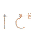 Brinco Meia Argola Cravejado em Ouro 14k com Diamantes Naturais – Modelo 2