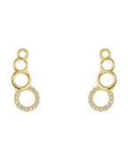 Brinco Ear Climber Geométrico Cravejado em Ouro 14k com Diamantes Naturais