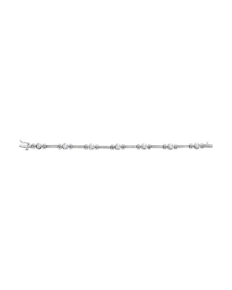 Pulseira Riviera com Cravação Bezel em Ouro 14k com Diamantes Naturais – Modelo 5
