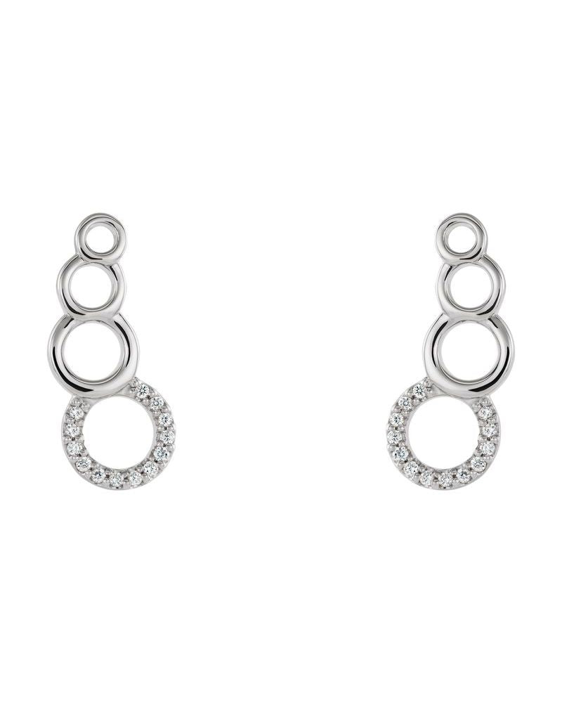 Brinco Ear Climber Geométrico Cravejado em Ouro 14k com Diamantes Naturais