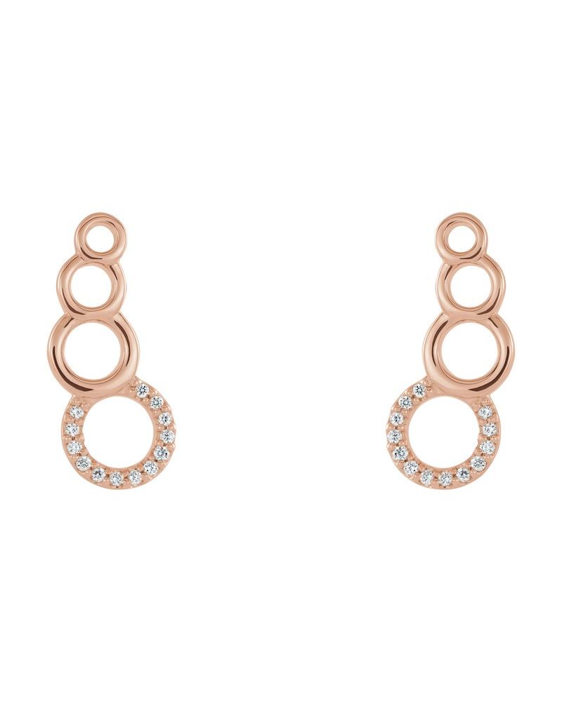 Brinco Ear Climber Geométrico Cravejado em Ouro 14k com Diamantes Naturais