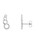 Brinco Ear Climber Geométrico Cravejado em Ouro 14k com Diamantes Naturais