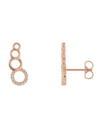 Brinco Ear Climber Geométrico Cravejado em Ouro 14k com Diamantes Naturais