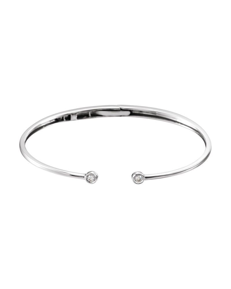 Bracelete Cravejado com Dobradiça em Ouro 14k com Diamantes Naturais
