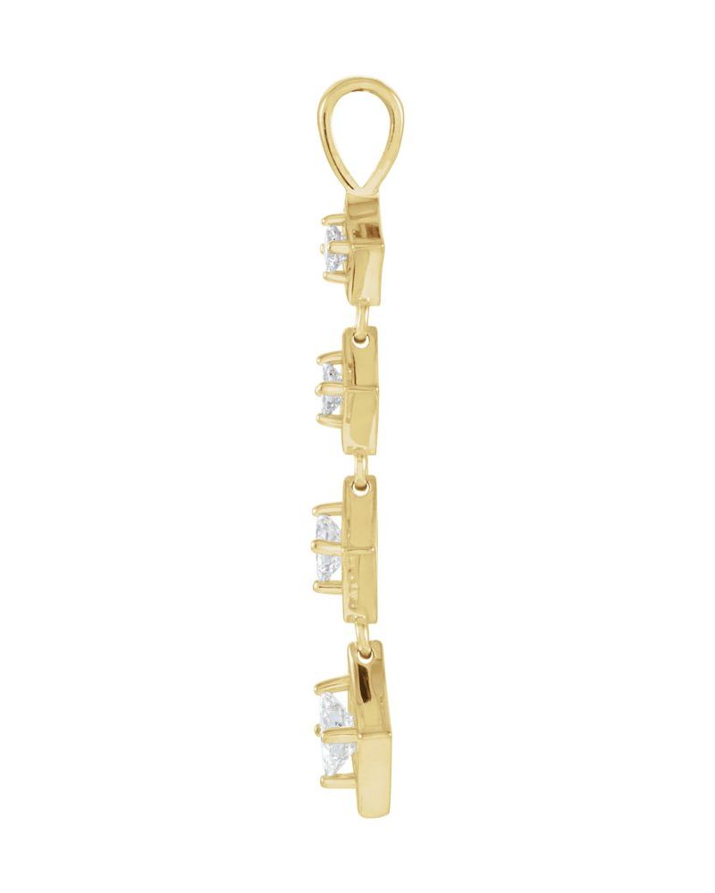 Pingente Trajetória Degradê em Ouro 14k com Diamantes Naturais – Modelo 4