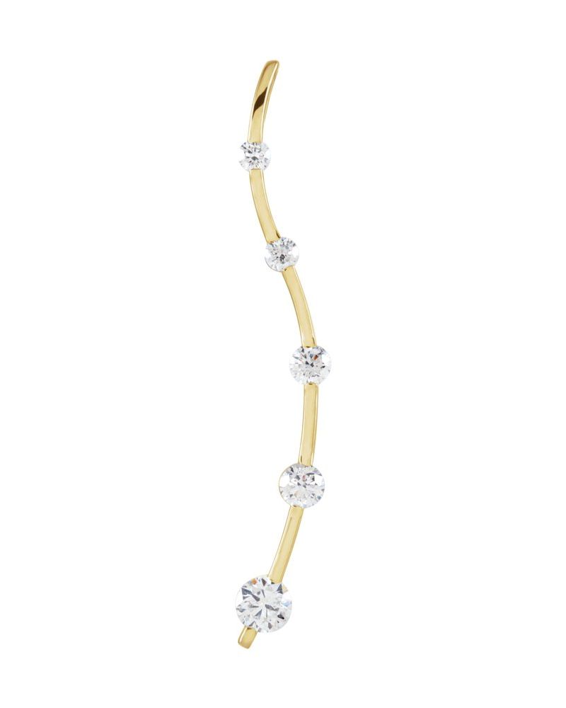 Pingente Trajetória Degradê em Ouro 14k com Diamantes Naturais – Modelo 2