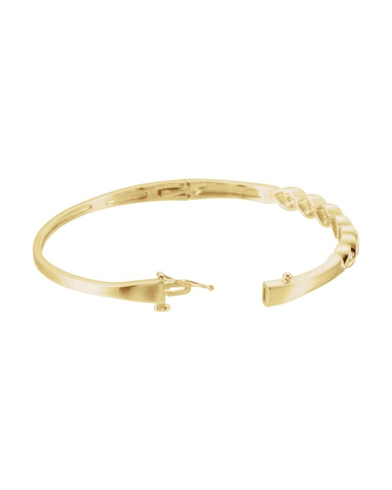 Bracelete Rígido com Dobradiça Cravejado em Ouro 14k com Diamantes Naturais – Modelo 4