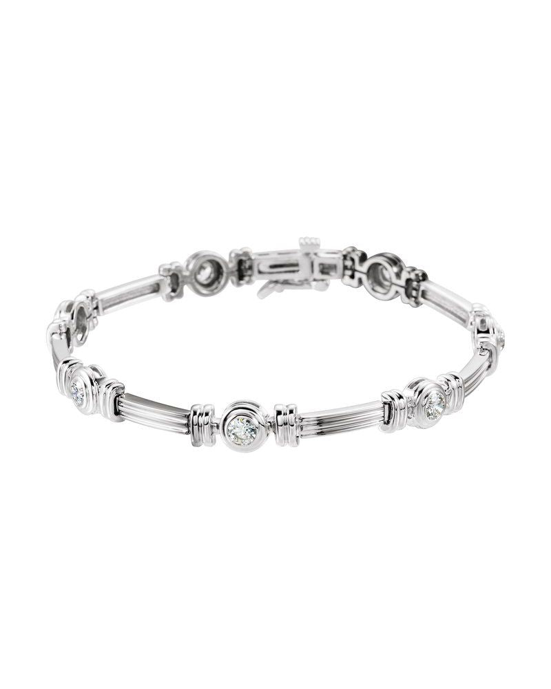 Pulseira Riviera com Cravação Bezel em Ouro 14k com Diamantes Naturais – Modelo 5