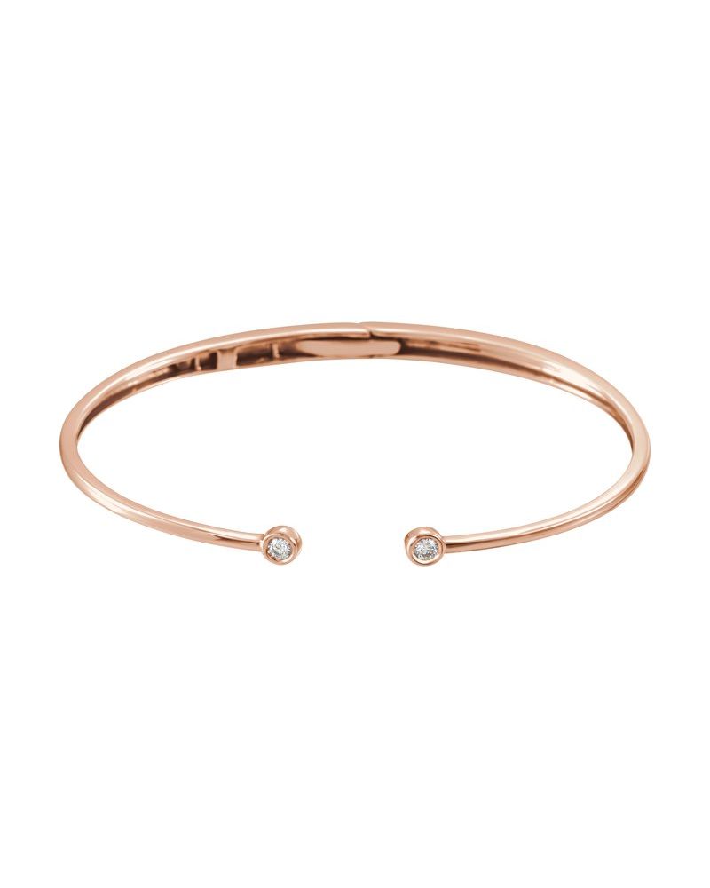 Bracelete Cravejado com Dobradiça em Ouro 14k com Diamantes Naturais