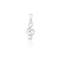 Pingente de Prata 925 de Nota Musical Liso
