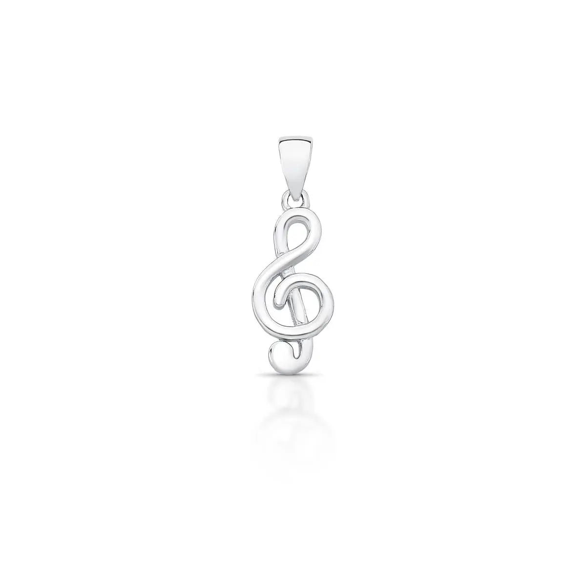 Pingente de Prata 925 de Nota Musical Liso